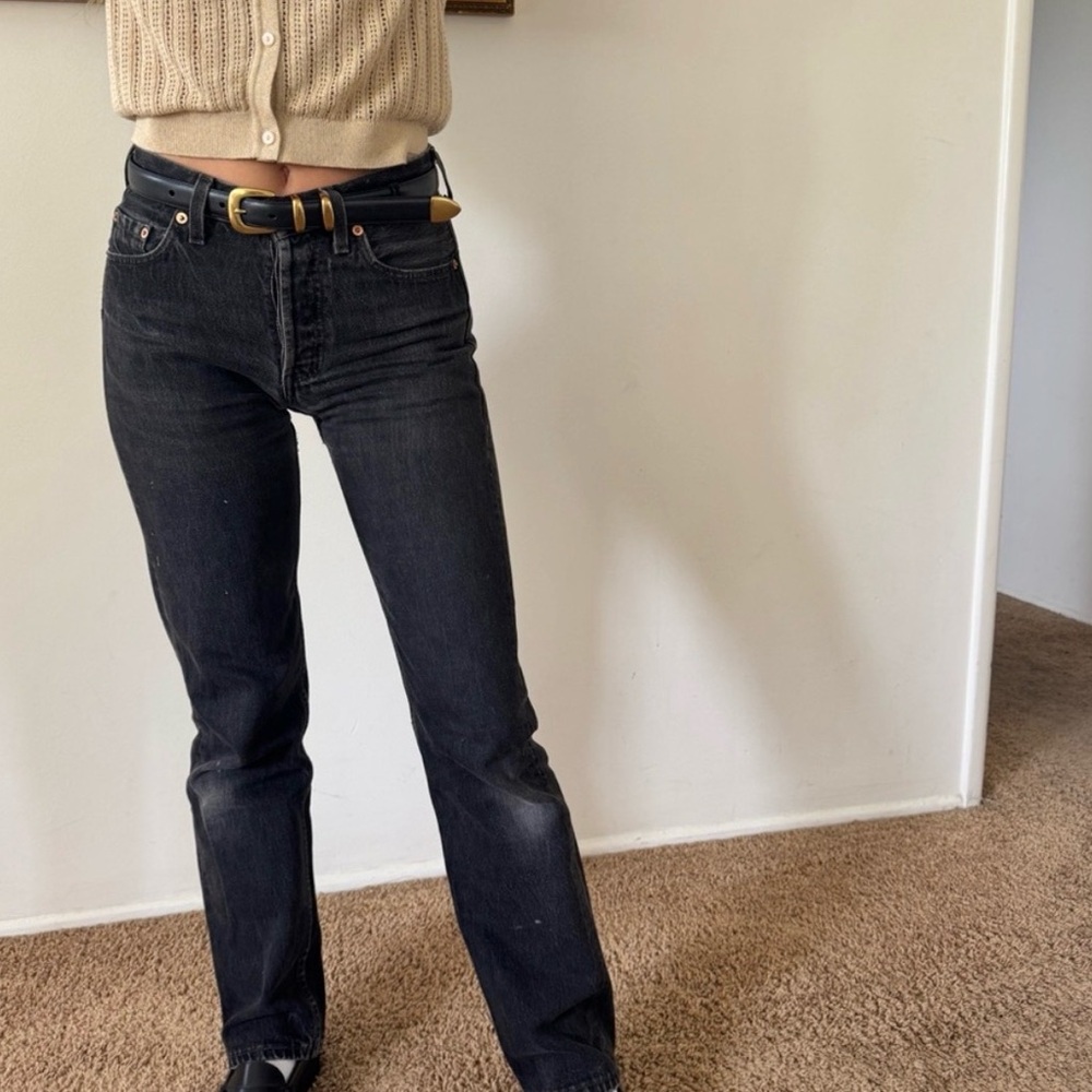 Levi's Black High-Rise Straight Jeans